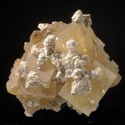 Benstonite on Fluorite