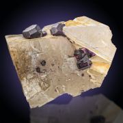 Fluorite  on Calcite