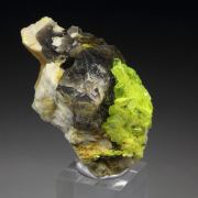 AUTUNITE, QUARTZ var. SMOKY