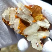Barite with Realgar on Orpiment