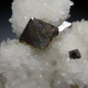 Pyrite on Quartz casts after Fluorite