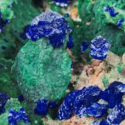 Azurite with Malachite and Quartz