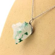 Raw Quartz + Malachite Necklace. 21.57 ct.