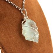 Necklace raw green Fluorite.