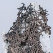 Silver with Acanthite and Calcite