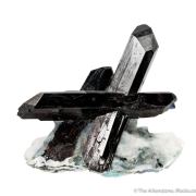 Neptunite on Natrolite with Benitoite