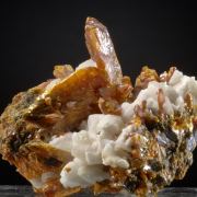 Orpiment on Calcite