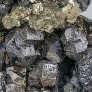 Galena with Pyrite and Baryte