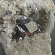 Cinnabar - fine crystals on Quartz