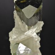 Elbaite - unusual color zoning, on Clevelandite