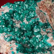 Dioptase  on Calcite