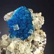 Cavansite with Calcite on Calcite