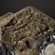 Pyrite pseudo after Pyrrhotite with Galena and Calcite