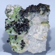 Babingtonite with Quartz, Prehnite and Analcime