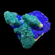 Rosasite, azurite, smithsonite