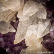 Calcite on Amethyst