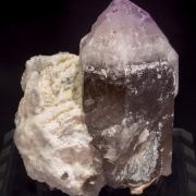 Quartz (variety amethyst) with Quartz (variety smoky) and Microcline