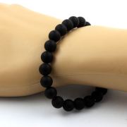Matt black onyx Bracelet 8 mm Beads.