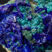 Azurite with Chrysocolla after Libethenite