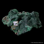 Wulfenite on Malachite ps. after Tennantite
