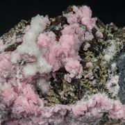 Rhodochrosite with Quartz, Chalcopyrite and Pyrite