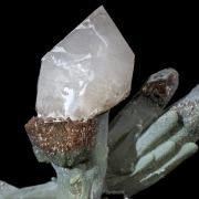 Scepter Quartz on Prase Quartz