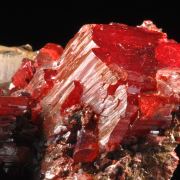 Realgar with Calcite- gemmy crystals