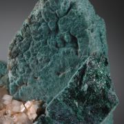 Rosasite on Malachite ps. after Azurite crystals