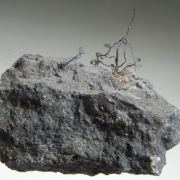 Native Silver wires on Acanthite, Calcite etc.