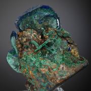 Azurite - bladed crystals altering to Malachite