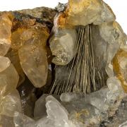 Millerite in Calcite Geode