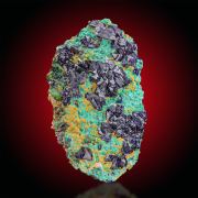 Azurite  on Malachite
