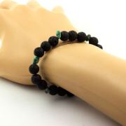 Chrysocolla from USA + Lava Bracelet 8 mm Beads.