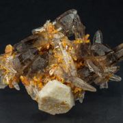 Zircon with Quartz (variety smoky), Orthoclase and Aegirine