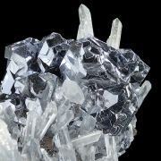 Galena - spinel law twin, quartz