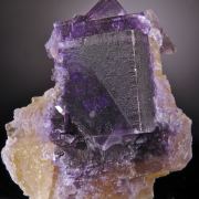 Fluorite - unusual locale-etched sharp cube
