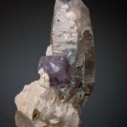 Fluorite on Smoky Quartz with Microcline