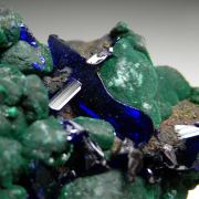 Azurite on Malachite