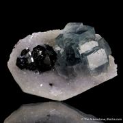 Fluorite with Sphalerite, on Quartz