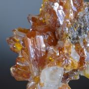 Orpiment -gemmy crystals on Calcite