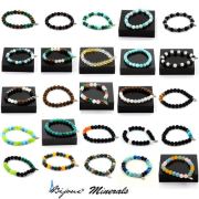 Malachite + Lava Bracelet 8 mm Beads.