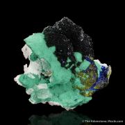 Volborthite and Azurite on Malachite