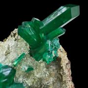 Dioptase, quartz