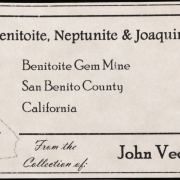 Joaquinite-(Ce) (type locality) with Benitoite (type locality), Neptunite and Natrolite