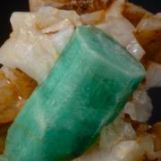 Beryl var. Emerald on Quartz