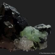 Babingtonite and Prehnite on Quartz