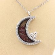 Raw Rhodolite Garnet necklace.