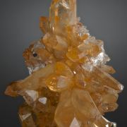 Quartz - red crystals enclosing Hematite