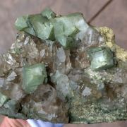 Orthoclase ( var. Adularia ) on Smoky Quartz with Gwindel Quartz