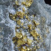 Gold with Cinnabar and Quartz